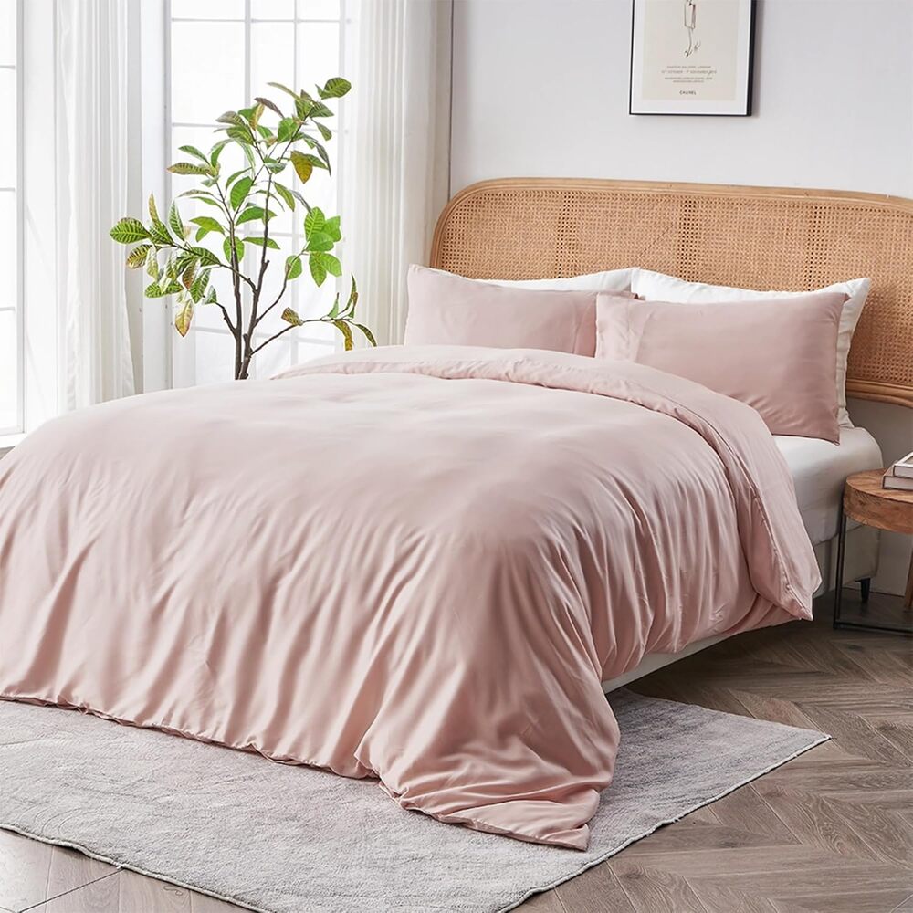 NWT SIJO AiryWeight Tencel Duvet Cover Blush, King/Cal King 106"x90"